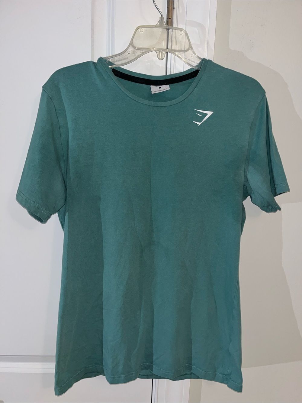 Gymshark dusty sage green stretch work out t shirt men’s US size M